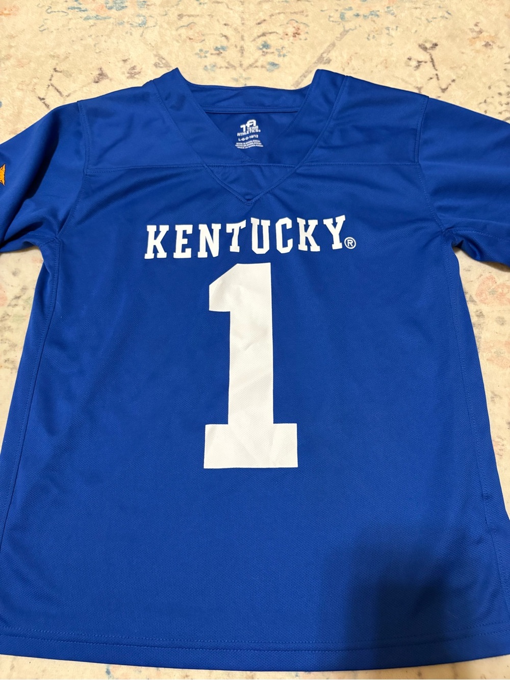 Kentucky Kids Blue Team Jersey with White Number. Size boys 10/12. Like new!